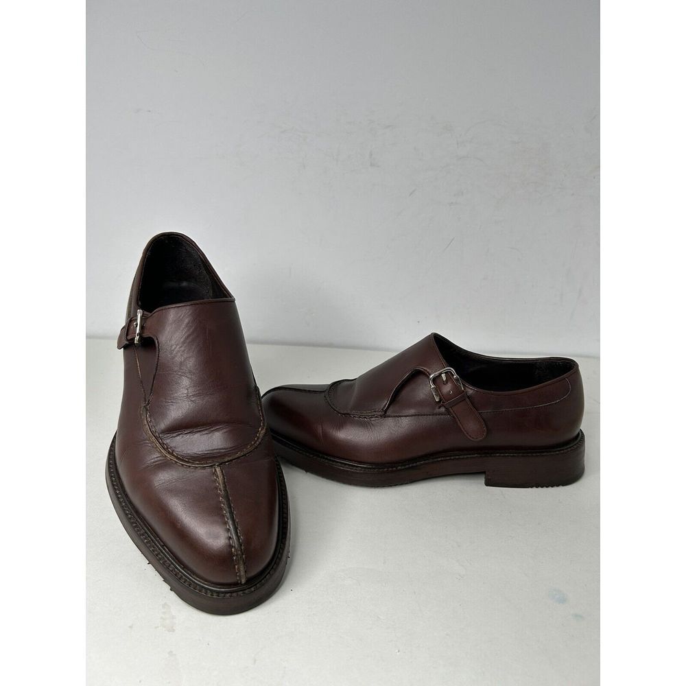 Ermenegildo  Zenga Monk Strap Brown‎ Men's Sz 7.5 Shoes Worn Once EUC